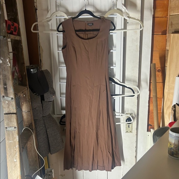 Kookai Chocolate Brown Midi Dress - Picture 1 of 2